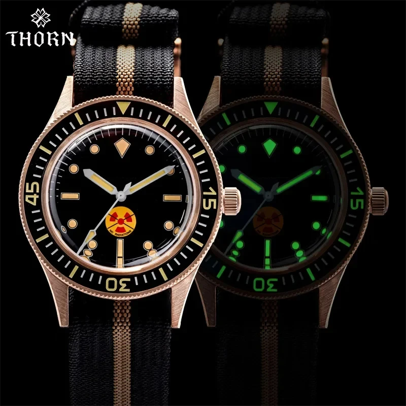 THORN Non-Radiation Vintage 50-Fathoms Олово Бронза CUSN8 Часы для дайвинга NH35A Механизм