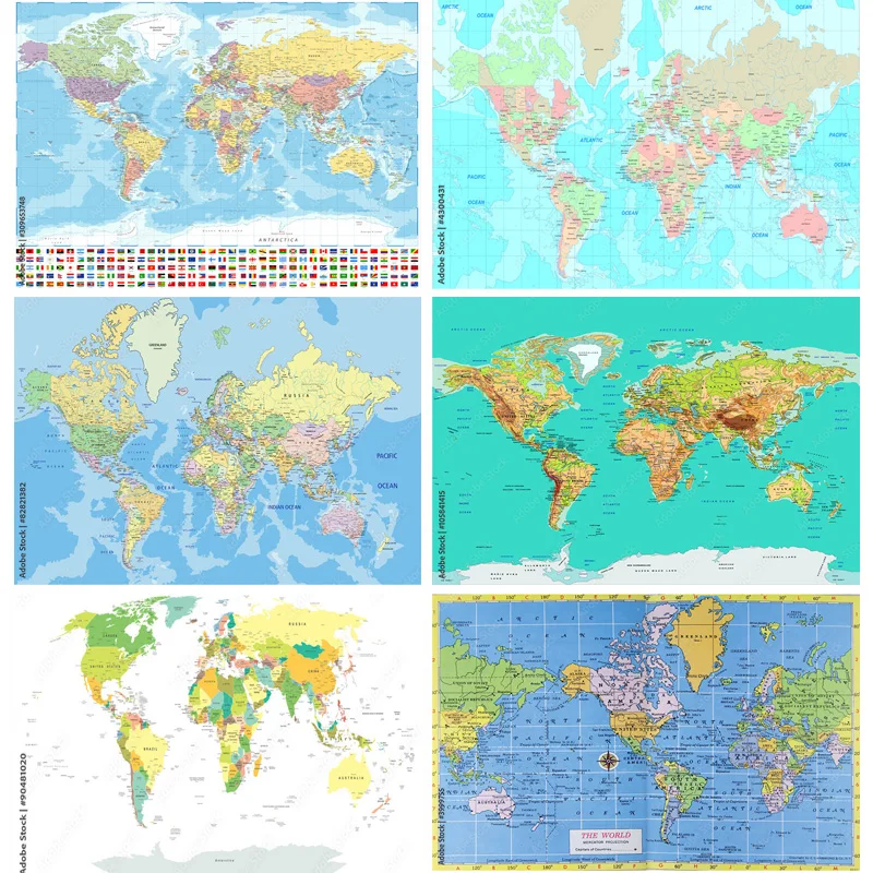 

world map photography background country flags and country name portrait photo backdrop studio props 22416 SJDT-01