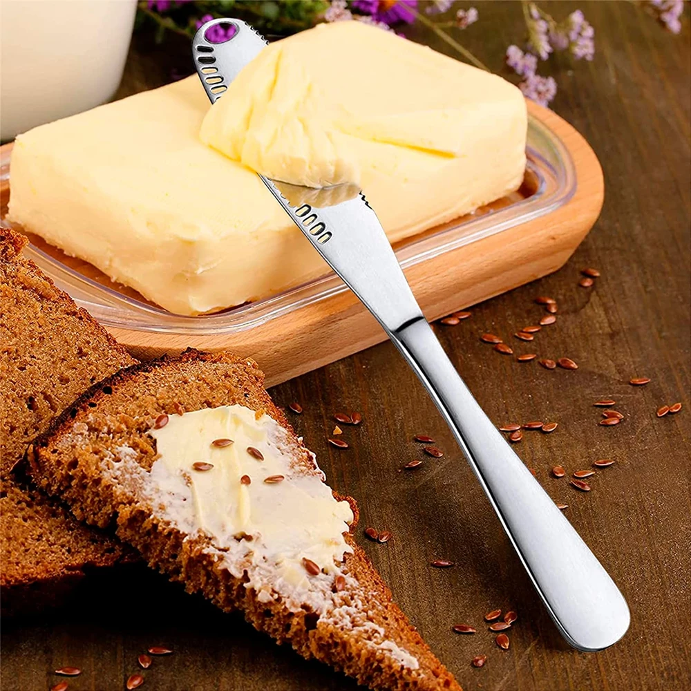 

Steel Butter Knife Kitchen Stainless with Wipe Cream Bread Cutter Holes Cheese Dessert Knife Cutlery Toast Tableware Tools