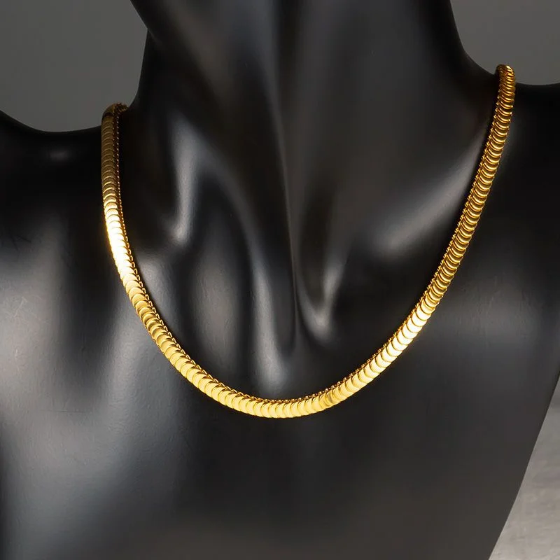 

Sweet Daisy Fashion Simple Snake Chain Clavicle Choker Necklace for Women Retro Golden Chain Short Necklace Fashion Jewelry Gift