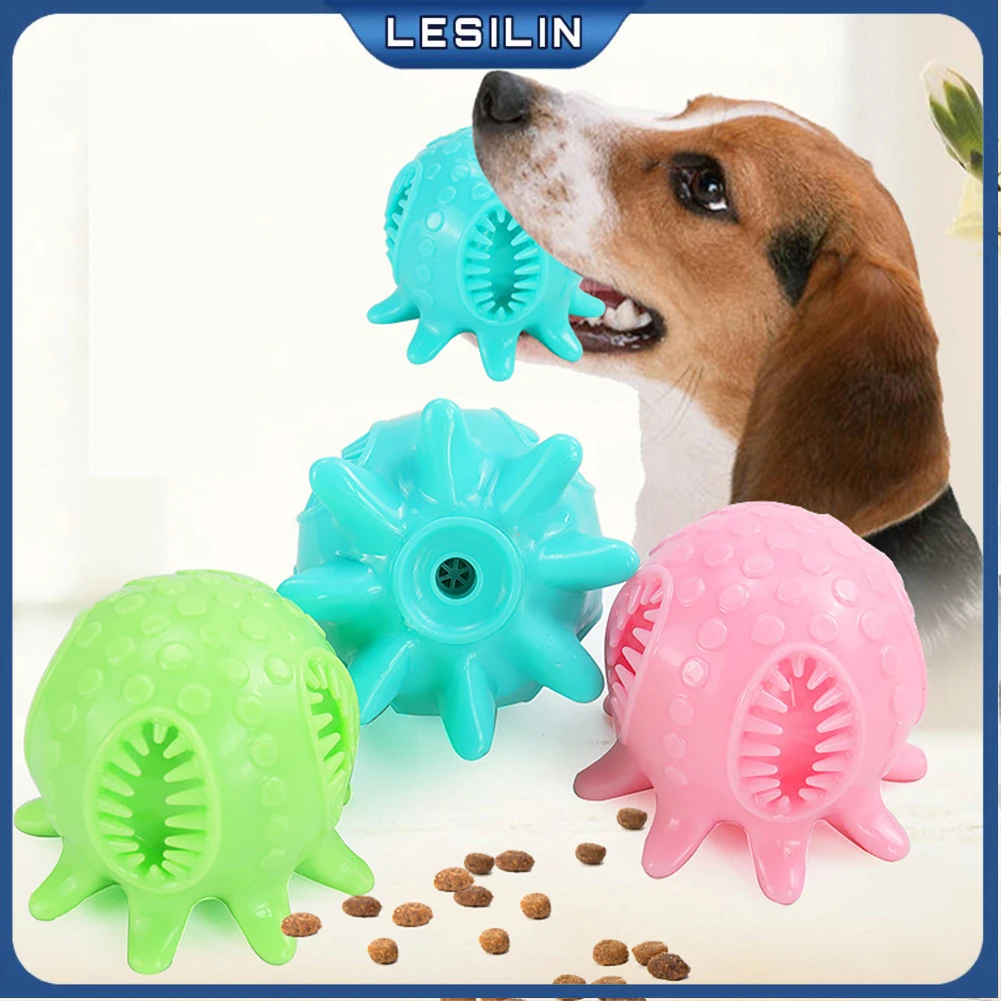 

Игрушка-пищалка для собак, Резиновый Осьминог, интерактивный пищевой шар с утечкой, мяч для чистки зубов у щенков, молящие кусающие Мячи