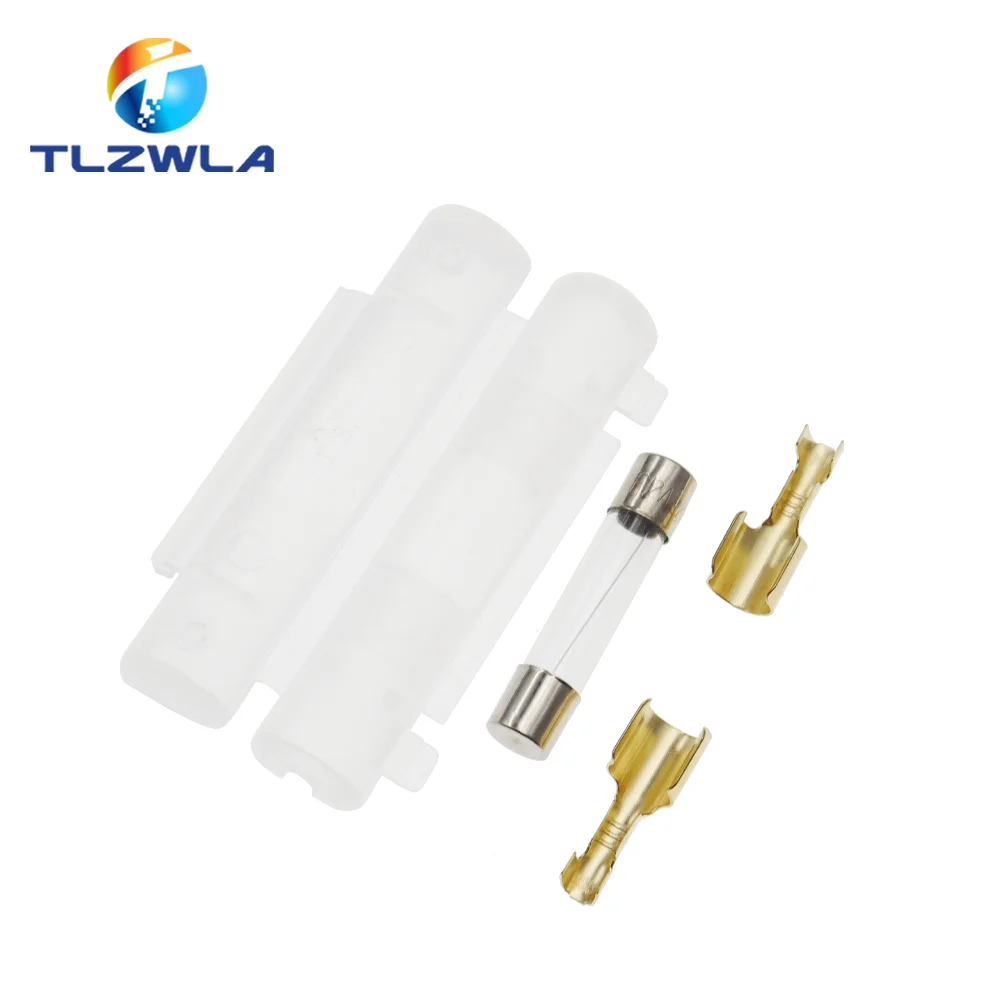 5 комплектов стеклянных держателей предохранителей TLZWLA FUSE 6x30 мм  черный/белый