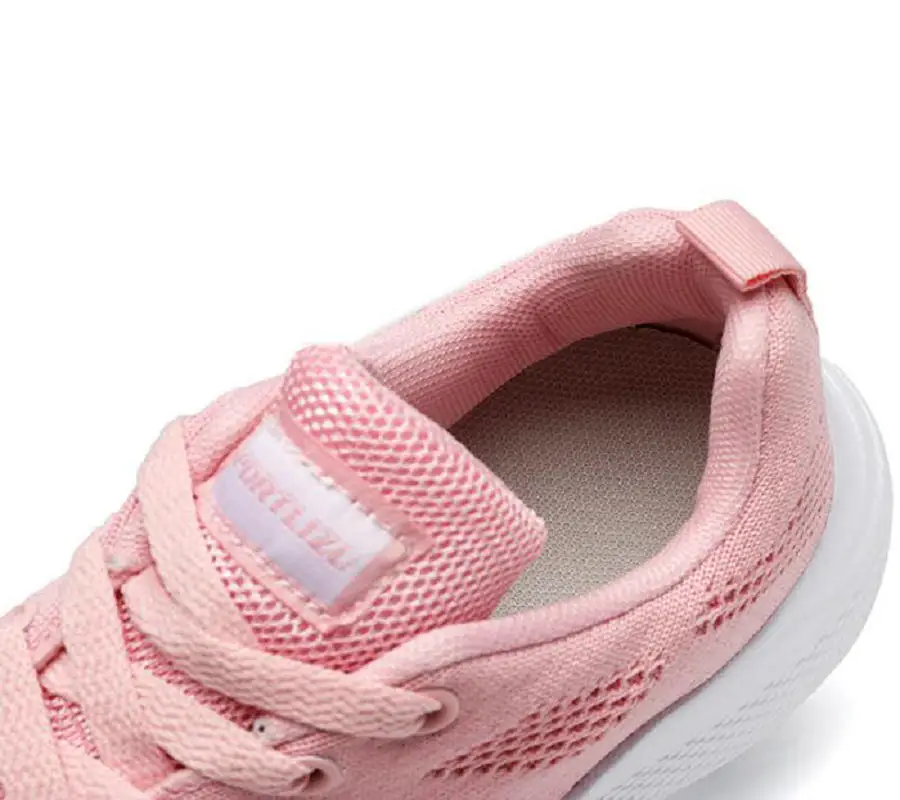 Women Motion Casual Shoes Breathable Walking Mesh Lace Up Flat Shoes Sneakers Women Tenis Feminino 42 Pink Black White