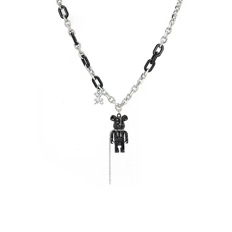 Новое корейское модное ожерелье с кисточкой и милым розовым медведем для женщин