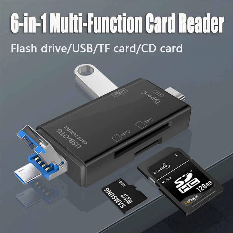

USB 2.0 6 in 1 Card Reader Flash Drive Micro USB TF/SD Card Reader Mobile Phone OTG Adapter Laptop Accessories