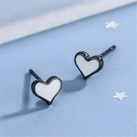 girls heart stud earrings cute heart silver jewellery gift women girls