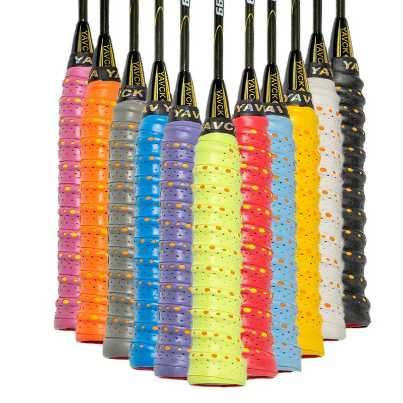 

10PCS/Lot Anti Skid Tennis Badminton Overgrip Tape Perforated Breathable Sweatband Windings Over Bike Handle Fishing Rod Racket