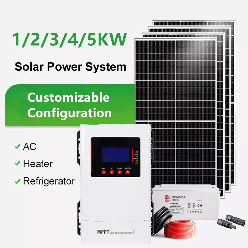 

Solar Power Generation System Outdoor 1KW 2KW 3KW 4KW 5KW Photovoltaic Energy Storage Complete Solution Solar Off-grid Pure Sine