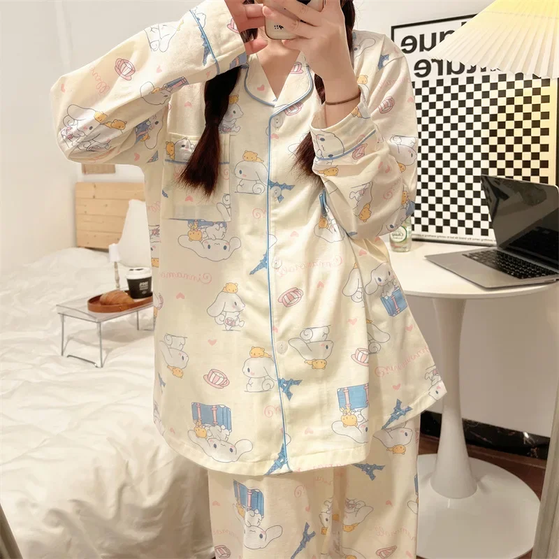 Новинка пижама Sanrio Cinnamoroll Babycinnamoroll атласная Повседневная дышащая крутая из