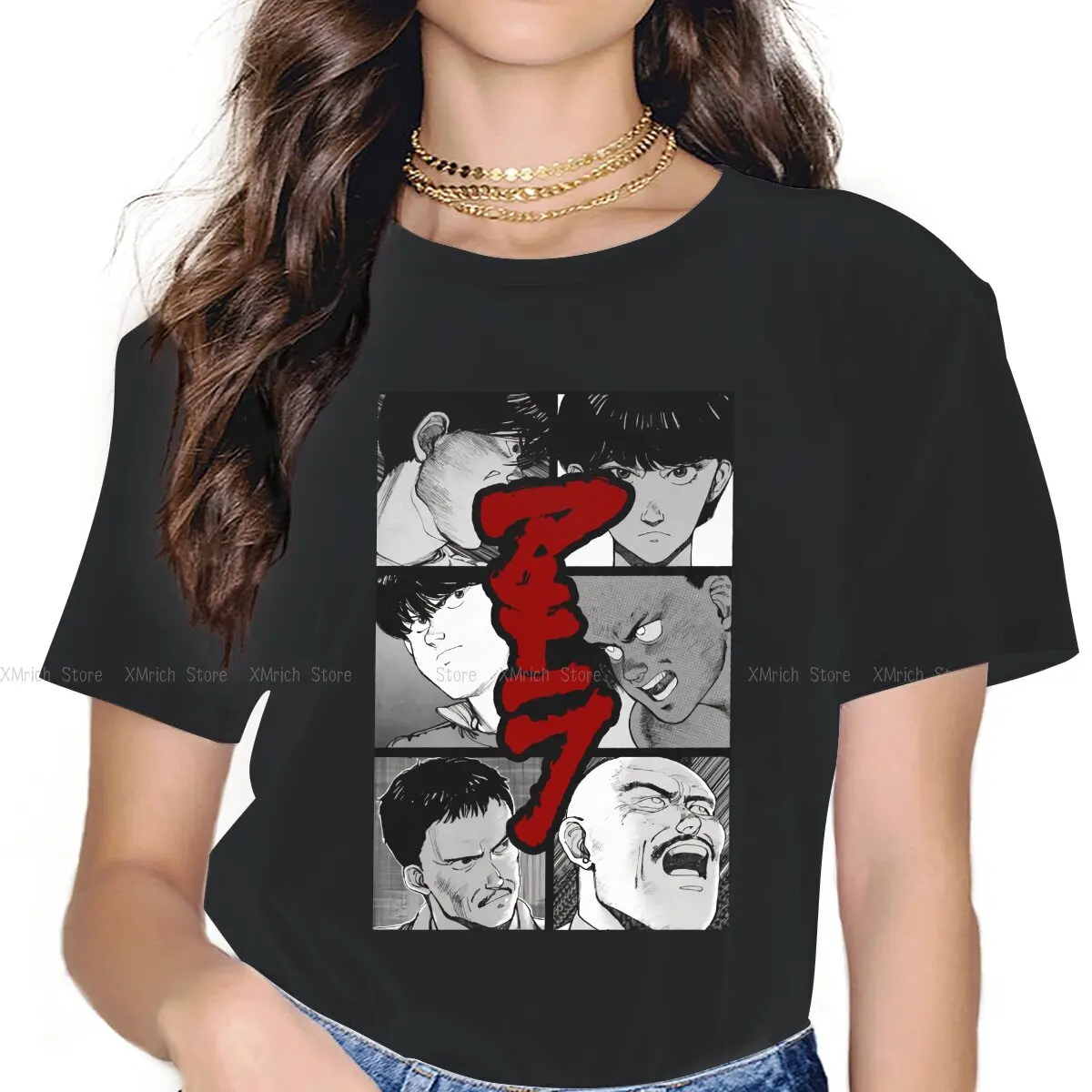 

Женская Винтажная футболка в стиле «Харадзюку»