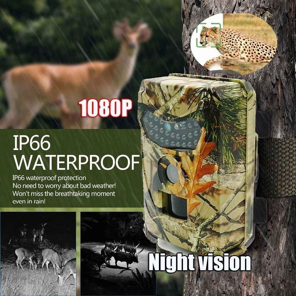 

Wild Camera Photo-Traps 12MP 1080P Motion Triggered Hunting Wildcamera Trap IP56 Waterproof Outdoor Night Vision Trail Camera