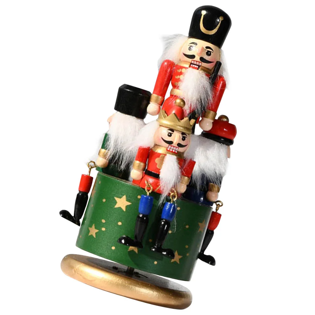 

Nutcracker Sound Box Wood Music Case Craft Gift Xmas Desk Office Decor Musical Adorn Adornment Home