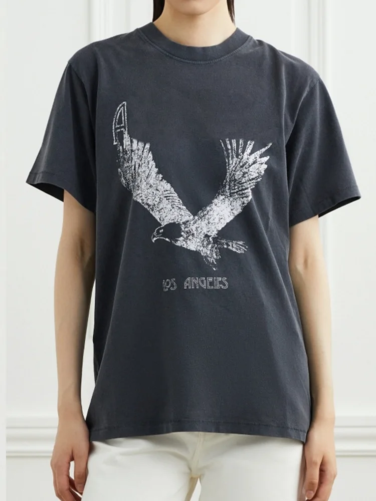 

2022 Spring and Summer Dress New Letter Printing Round Neck Pullover Loose Short-sleeved Top Women Casual T-shirt