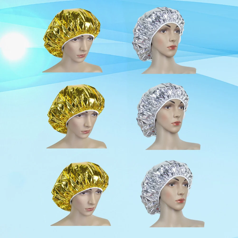 

Hair Coloring Shower Caps Aluminum Foil Deep Conditioning Caps Caps for Home Salon Use Aluminum Foil Processing Caps