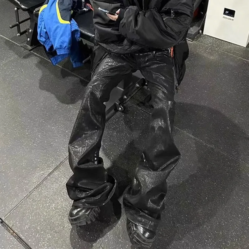 HKSH Осенние новые женские темные джинсовые брюки High Street Мужские модные эластичные