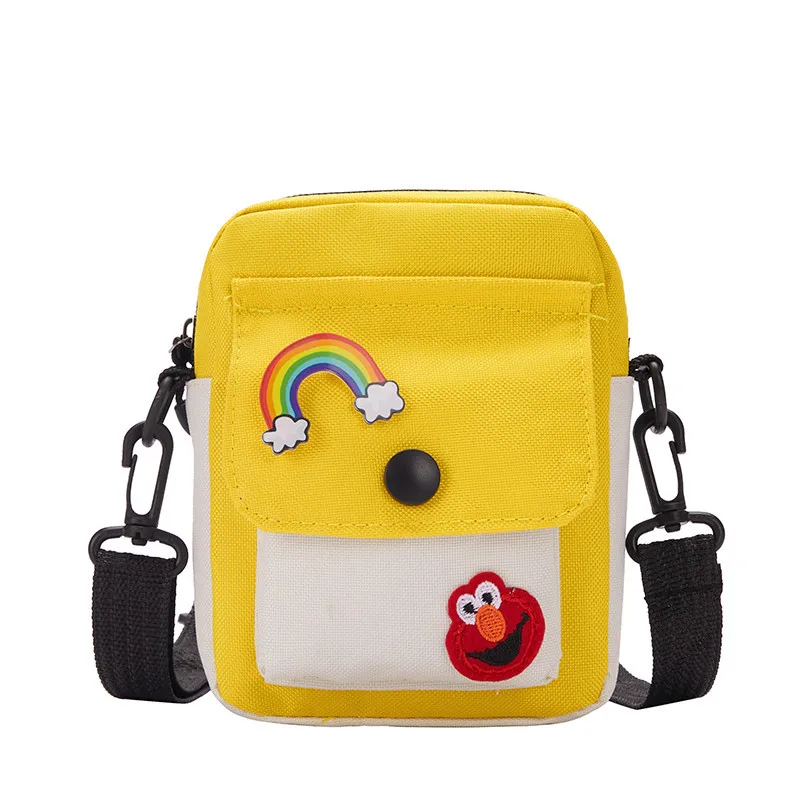 

Cute Canvas Street Elmo Messenger Bag Listonoszka Portable Purses Handbags Mini Crossbody Bag for Girl Birthday Gifts