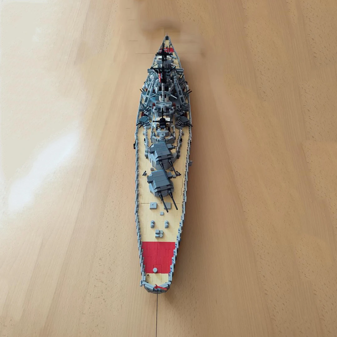 7164 шт. немецкий Бисмарк Большой боевой корабль строительные блоки сделай сам