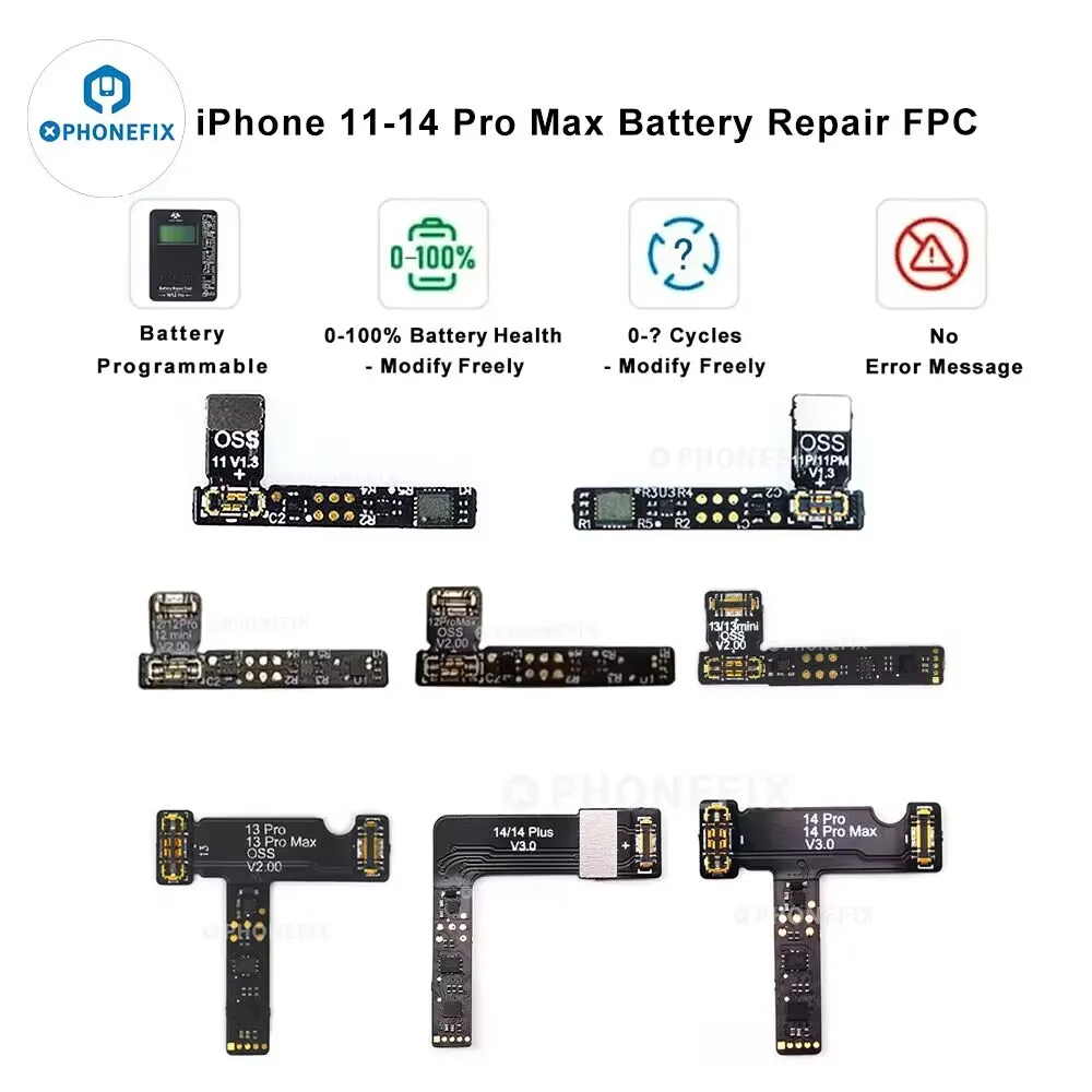 Фото W12/W11 Pro Box Гибкий кабель FPC с биркой для аккумулятора для Iphone Удаление кабеля для проверки этого аккумулятора подлинная после замены аккумулятора №1