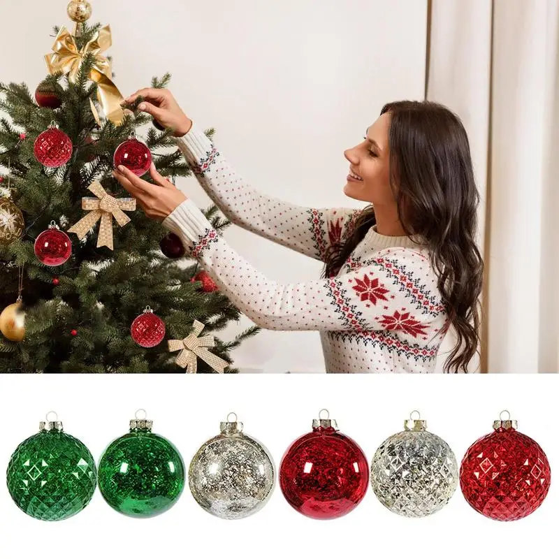 

Christmas Ornaments Balls portable Glitter Balls Multiple Colour Hanging Ball Tree Pendants for Christmas Wedding and Party
