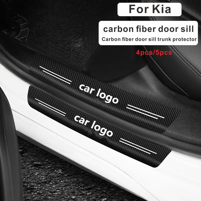 

For Kia car carbon fiber door sill bar welcome pedal anti-stepping anti-collision door sill decorative strip protection sticker