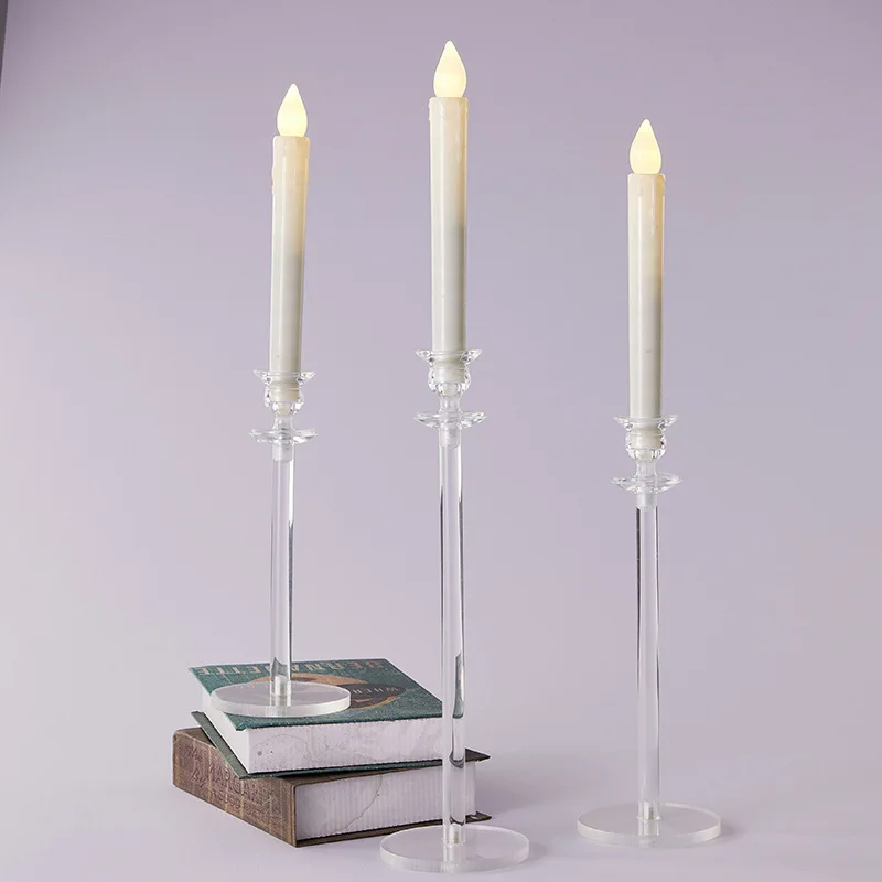 

3Pcs Acrylic Candle Holder Transparent Candlestick Holder Stand Table Centerpiece for Home Bedroom Wedding Party Romantic