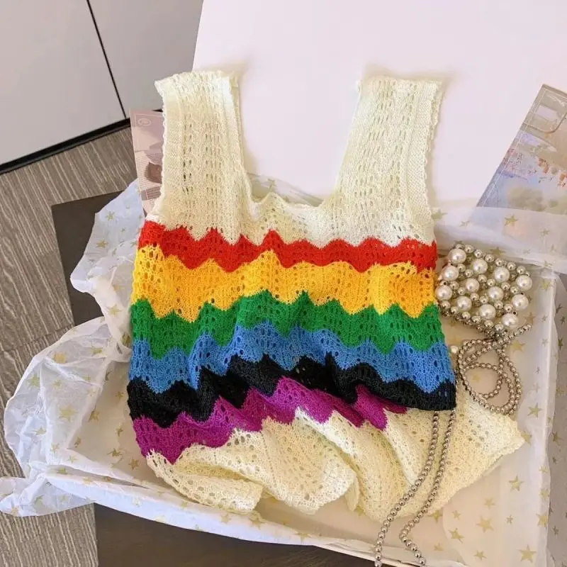 Женский акриловый пуловер без рукавов с V-образным вырезом