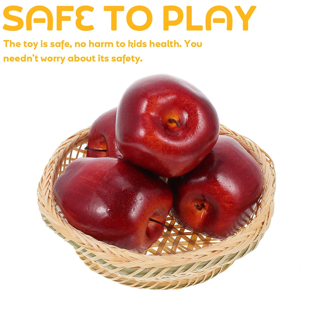 6 шт. имитация красной змеи фруктовая модель поддельные модели с декором яблоки