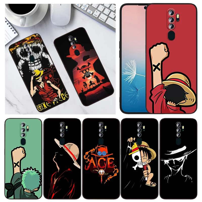 

Japanese One Piece Luffy For OPPO A94 A93 A74 A73 A72 A53S A53 A55 A31 A16K A12E A1K A12 A11 A9 A5 2020 Black Phone Case Capa