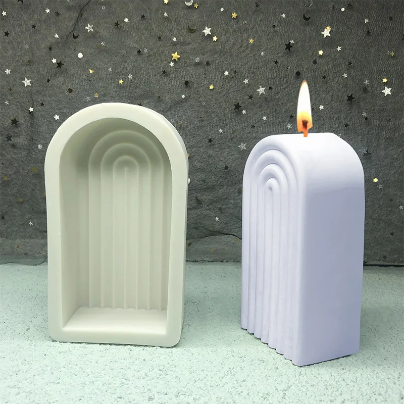 

Arch Geometric Shape Aromatherapy Candle Silicone Mold DIY Gypsum Epoxy U-shaped Candle Soap Making Wax Mold Handcraft Decor