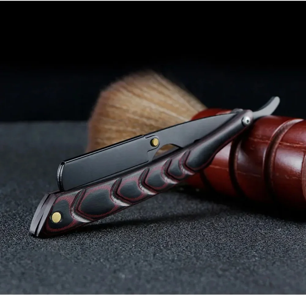 Мужская бритва для парикмахера складная профессиональная с прямым краем из