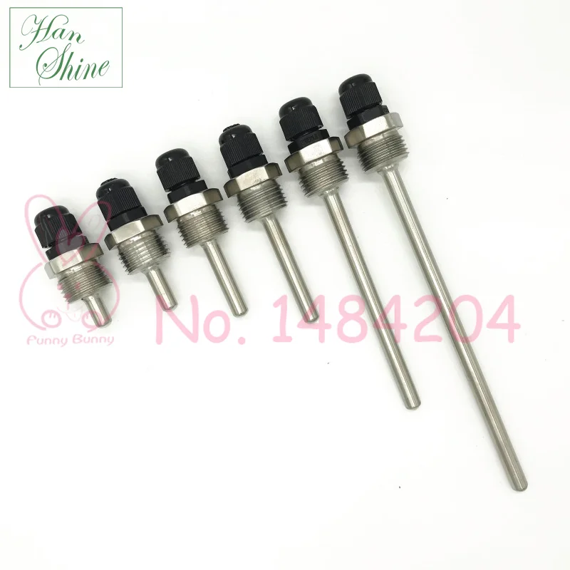 Термохолодильник из нержавеющей стали OD=7MM ID=5.9MM BSP 1/2 Резьбовой зонд 10мм 20мм 50мм 100мм 150мм Кабельная гландия SUS304 Наполнительной рукав на.