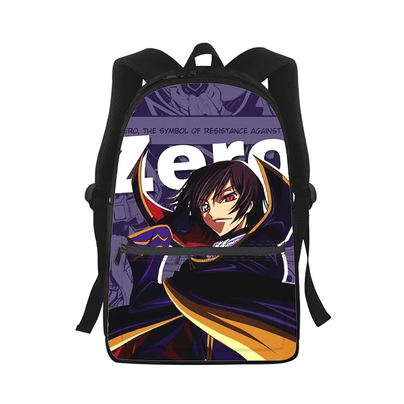 CODE GEASS Lelouch of the Rebellion Men Women Backpack 3D Fashion Student School Bag Laptop Backpack Kids Travel Shoulder Bag