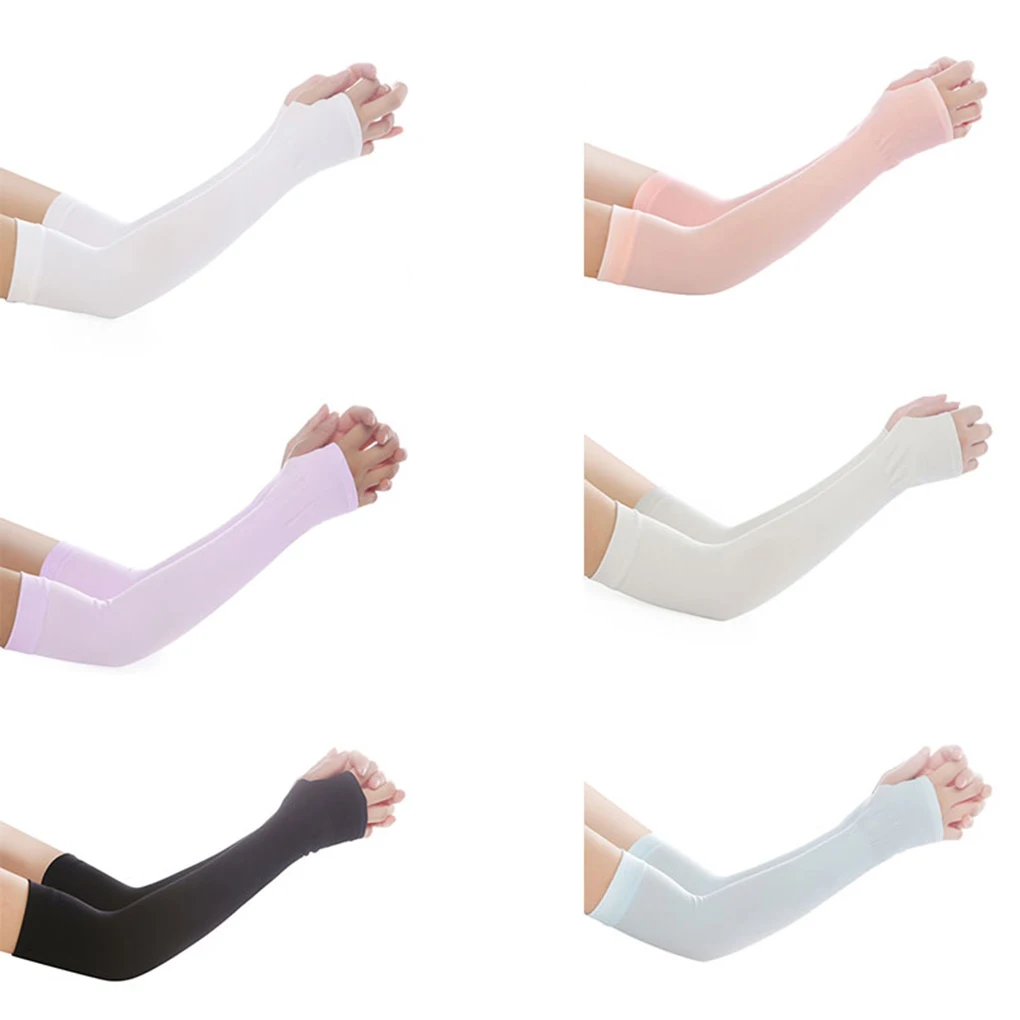 

Outdoor Ice Arm Sleeves Sport Cooling Cover UV Sun Protection Sleeve Summer Mittens Flat gloves