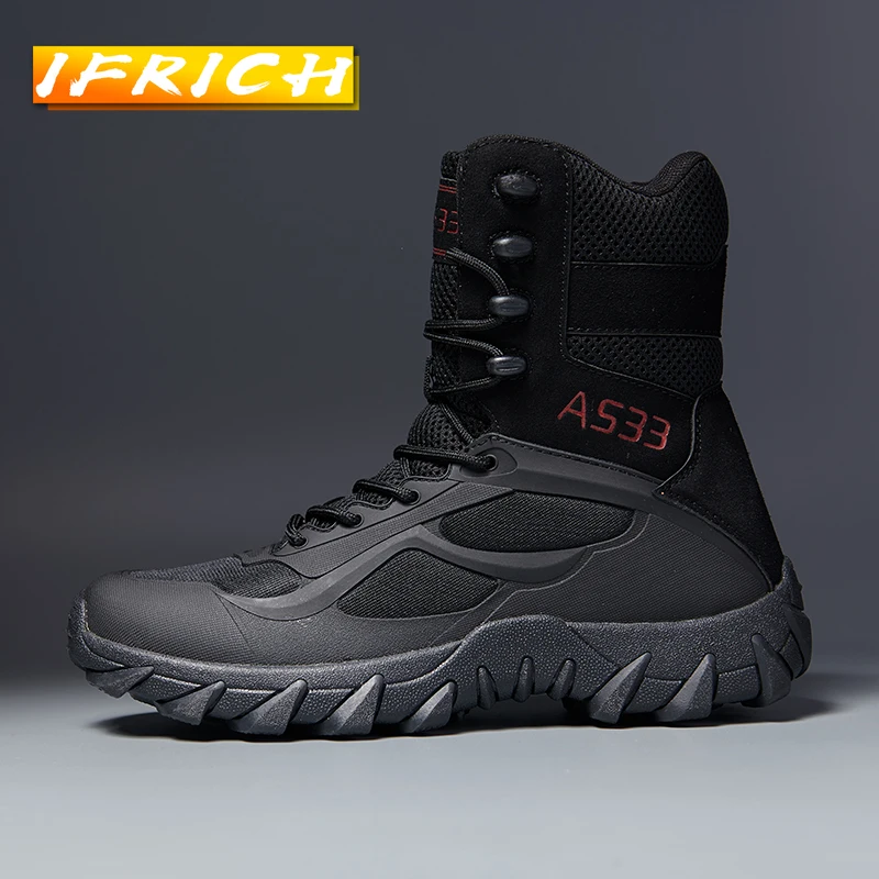 

Popular Plus Size Army Boots Men Black Desert Boots for Men Brand Fashion Tactical Shoes Good Quality Military Combat Men Boots