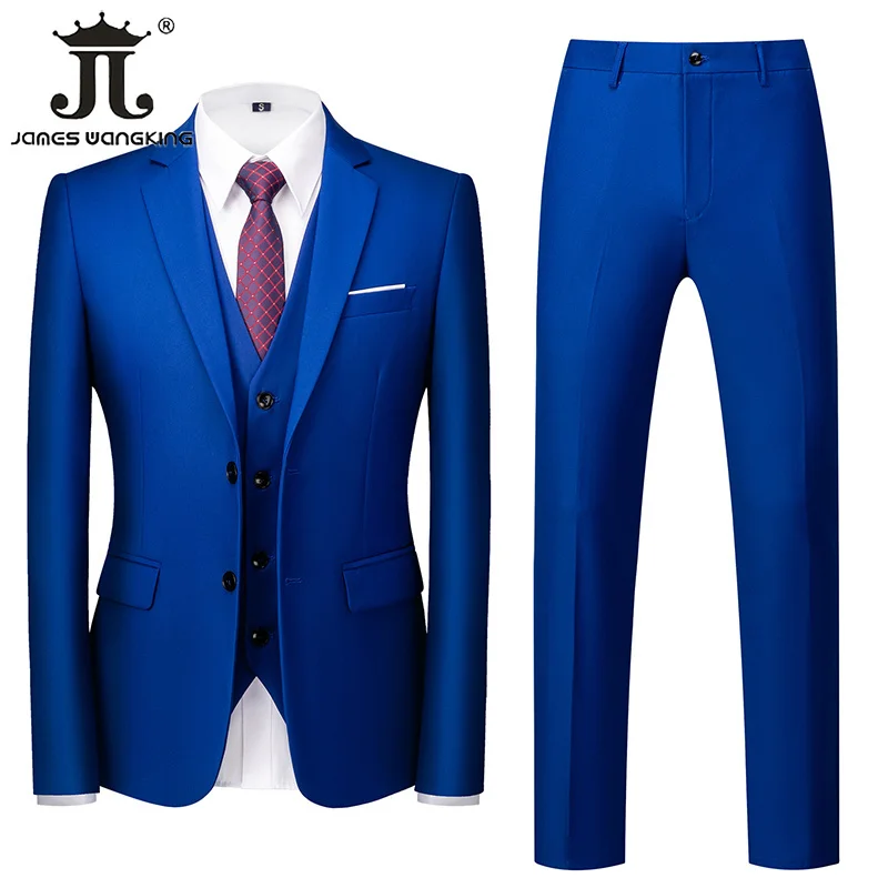 

Jacket Vest Pants Sinle-breasted Slim Mens Suit Business Casual Work Professional Wear Weddin roomsmen Suit 3pcs and 2pcs Set