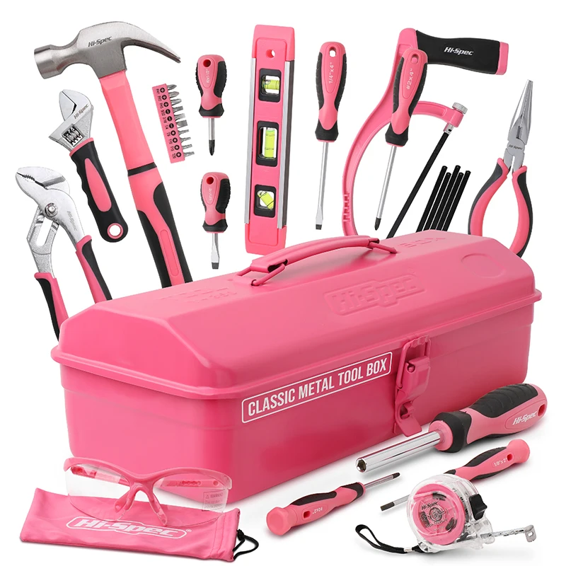 Набор инструментов для домашней работы Hi-Spec розовый ремонтный ручной инструмент