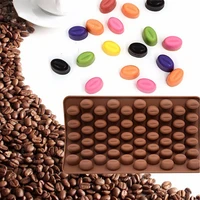silicone 55 cavity mini coffee beans chocolate sugarcraft candy mold mould fondant cake decorating baking pastry tools