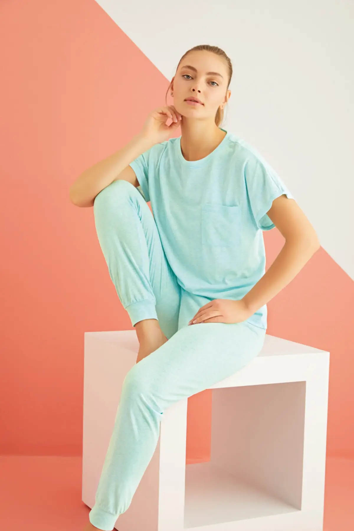 

Women's Pajamas Short Sleeve Sleep Lounge Pajamas Elastic Waist Nightwear Retro Sleepwear Night Suit Casual Home Clothing