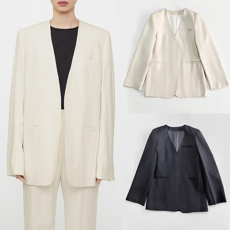 

Осенняя новая сумка оригинальный дизайн силуэт текстура V-образный вырез без пуговиц костюм текстура Простой Классический Повседневный пиджак