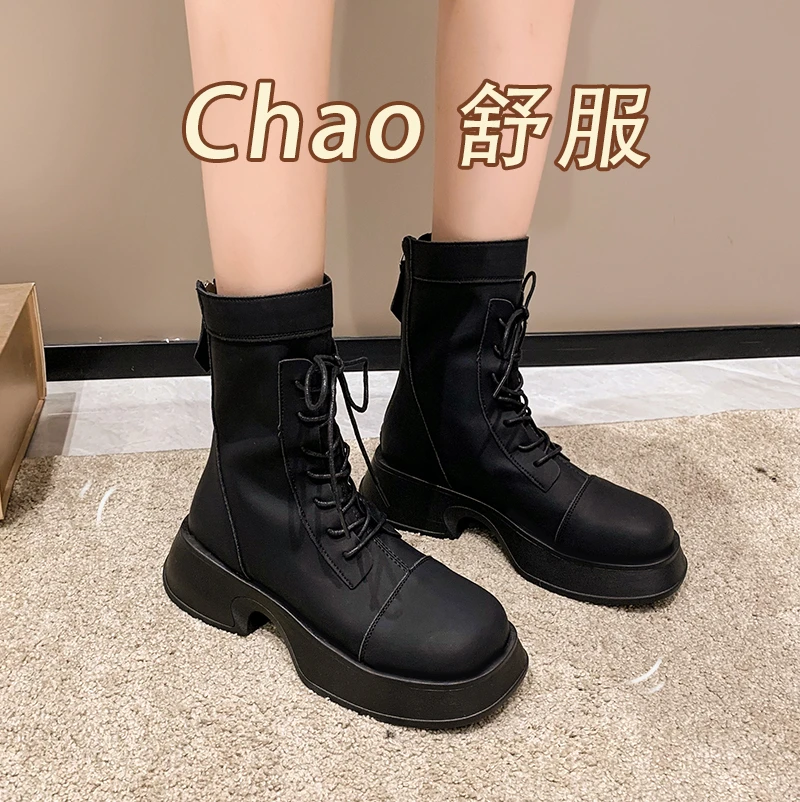 

Женские черные ботинки-носки, новинка 2022, панк-готическая обувь, ботильоны, обувь на платформе, женские белые ботинки-носки