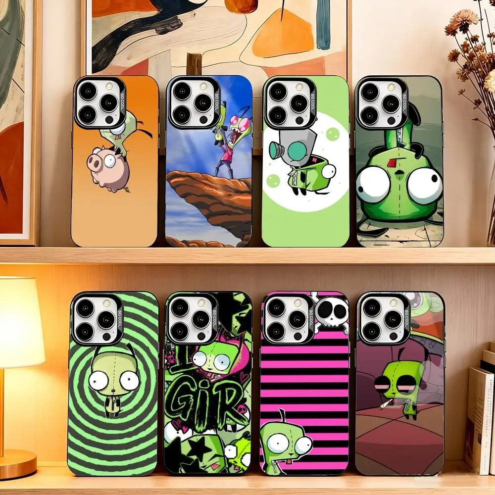 Фото Чехол для телефона Madness I-Invader Zim Gir-ES для iPhone 17, 16, 15, 14, 13, 12, 11 Plus, Pro Max, XS, цветной серебристый чехол-накладка №1