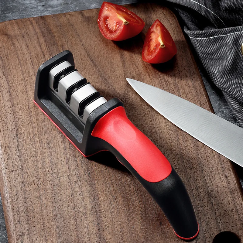 

Новинка точилка для ножей с 3 отверстиями качественные аксессуары для кухонных ножей ручная заточка с фиксированным углом ножницы инструмент