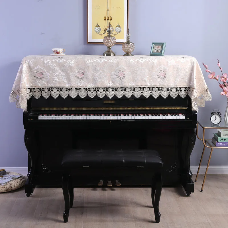 

European Style Lace Piano Cover, Embroidery Cover, Towel Half Cover, Dustproof, Electronic Organ, 90cm x 220cm