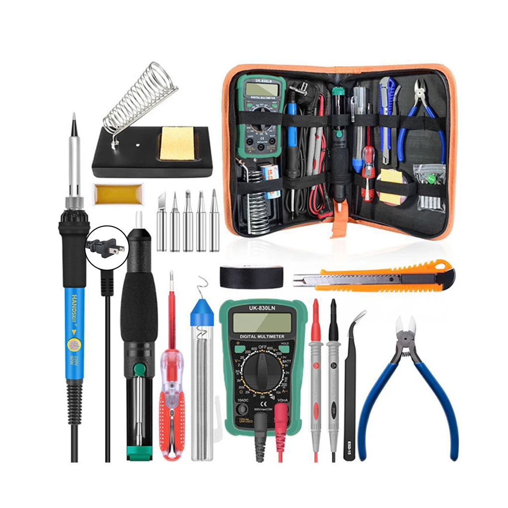 

60W Electric Soldering Iron Adjustable Temperature Welding Pen Portable Handheld Solder Professional Rework Tools