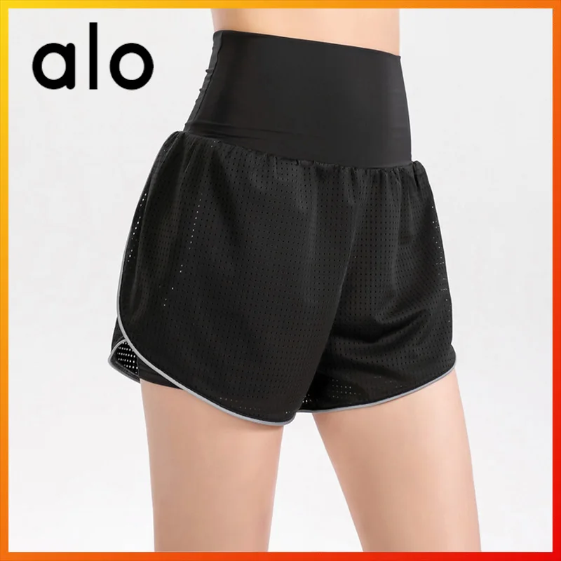 

Alo Yoga Summer Women's Shorts Three-color Mesh Casual Shorts Running Sports Fitness Gym Yoga Shorts High Waist Slim Fashion