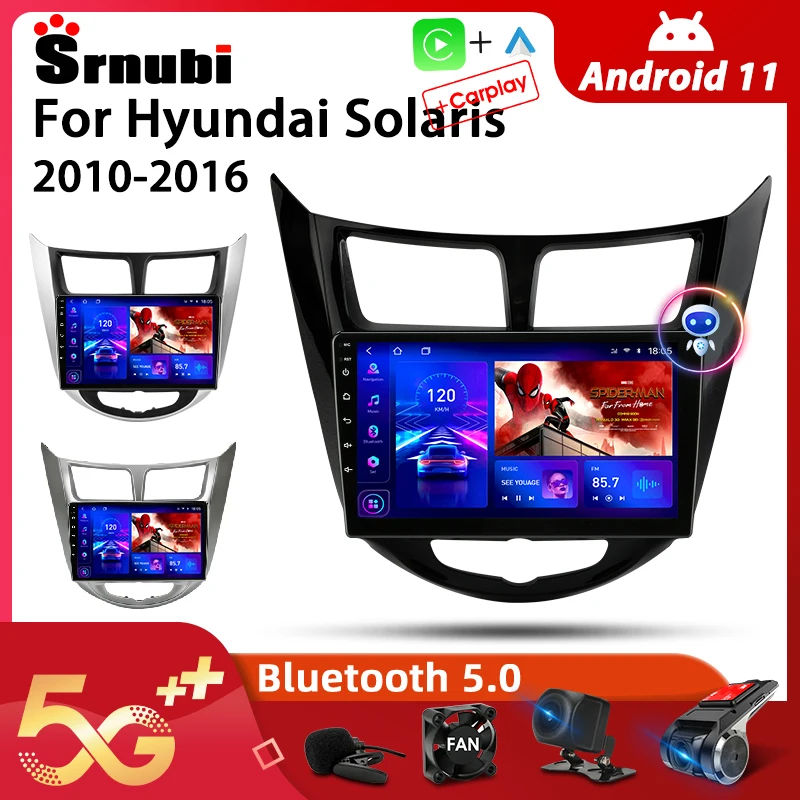 Srnubi Android 10 автомобильное радио для Hyundai Solaris 2010-2016 мультимедийный видеоплеер 2 Din 4G