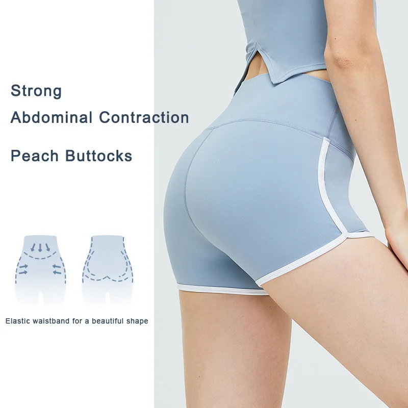 New Women Shorts Summer Yoga Shorts Quick Dried Breathable Running Sports Biker Shorts High Waist Hip Lift Fitness Gym Pants