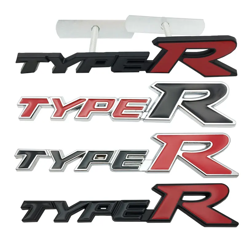 

NEW 3D Metal Car Front Grille Badge Emblem Decals for Honda Type R Logo Racing Civic Accord Crv Hrv CITY CRIDER Car Accessories