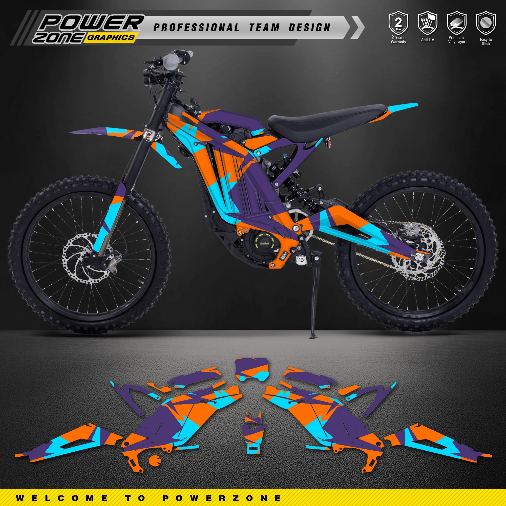 PowerZone пользовательская команда Графический фон наклейки Наборы для Surron Sur-ron