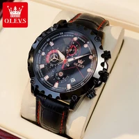 olevs watches mens luxury clock casual stainless steel wristwatch moon phase men watch sport waterproof quartz chronograph